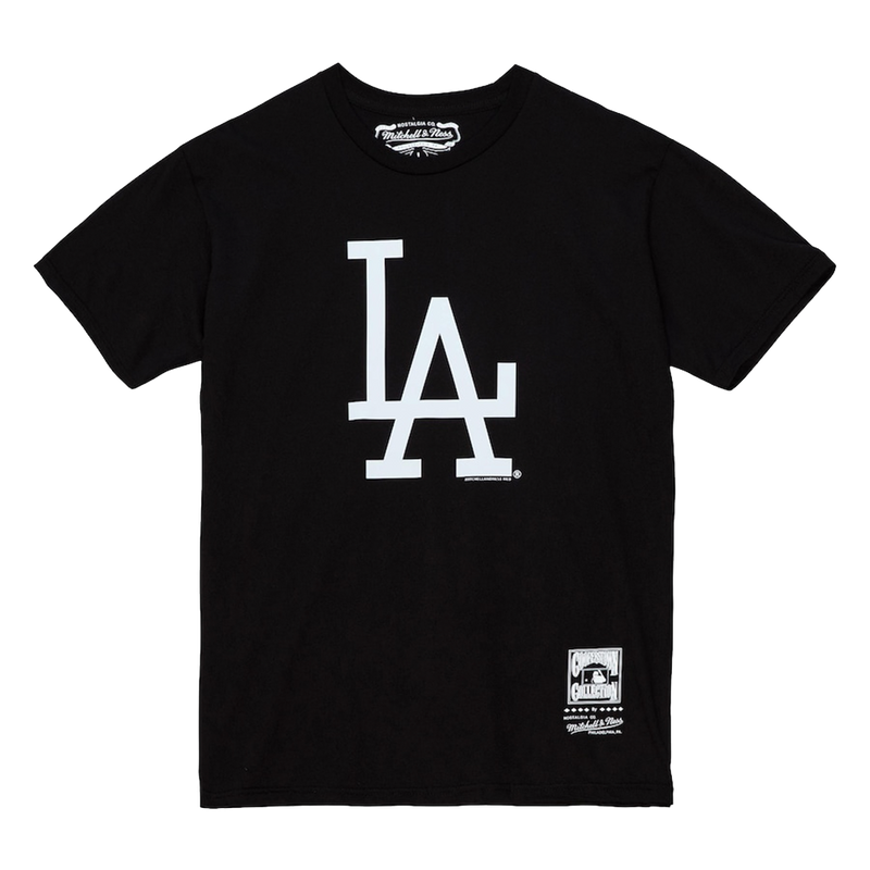 MLB Basic Logo 2 Black Tee Dodgers Front 