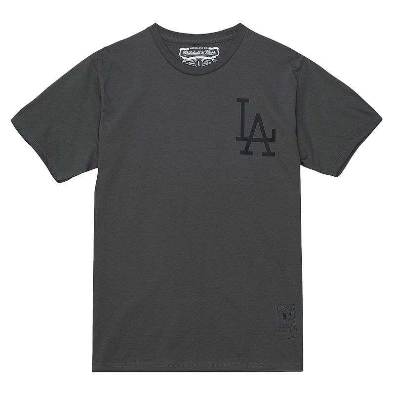 Men's Charcoal Los Angeles Dodgers Multi-Logo T-Shirt Front