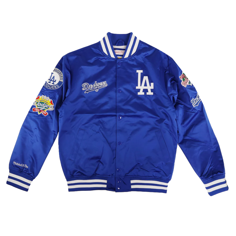 MLB M&N City Collection Lightweight Satin Jacket Dodgers Front