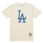 Men's Cream Los Angeles Dodgers Multi-Logo T-Shirt - Front