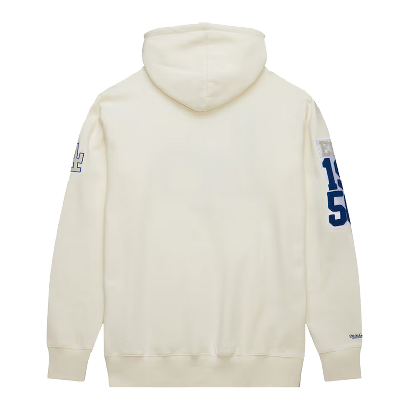 Men's Cream Los Angeles Dodgers Sswagger Fleece Pullover Hoodie - Back