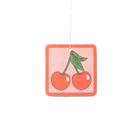 Air freshener with cherry design on a white background