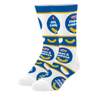 Crazy Socks Men's Crew Folded Mac & Cheese Stripes