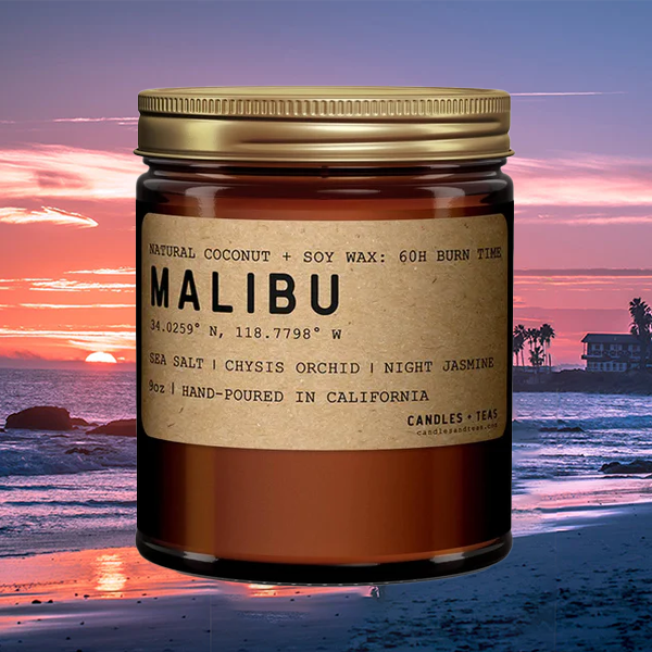 Malibu Los Angeles California Candle Natural Coconut Soy Wax: 8oz
