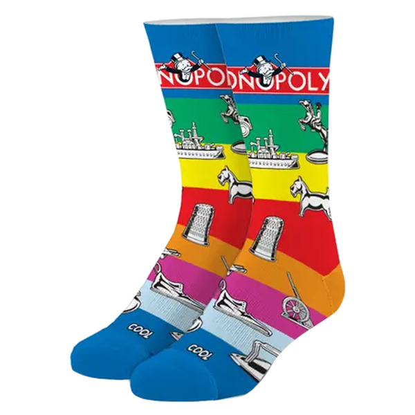 Cool Socks Men's Crew Folded - Monopoly Pieces