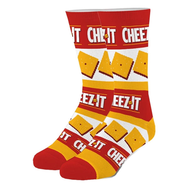 Crazy Socks Men's Crew Folded - Cheez It Blocks