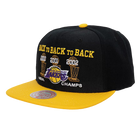 Black Los Angeles Lakers Hardwood Classics 2000-2003 NBA Finals Champions Snapback Hat - Front
