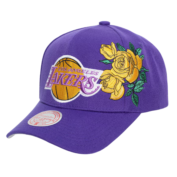 Purple Los Angeles Lakers Secondary Roses Pro Snapback Hat - Front