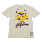 Cream Los Angeles Lakers M&N x Tats Cru City T-Shirt - Front