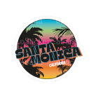 Sticker Cabana Santa Monica California Colorful Sunset Palms