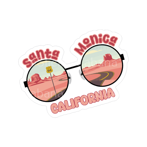 Sticker Cabana Santa Monica California Route 66 Sunglasses