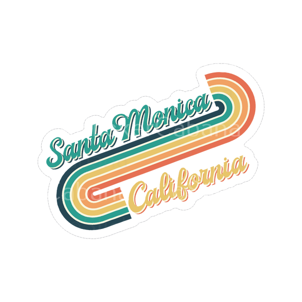 Sticker Cabana Santa Monica California Rainbow