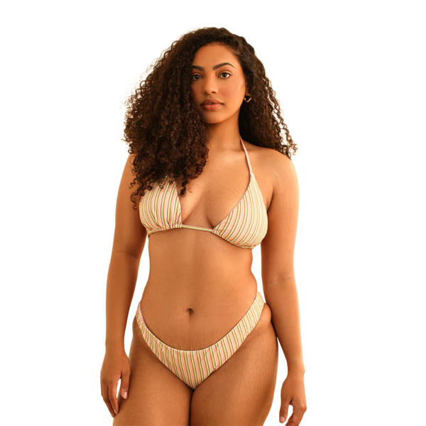 Dippin Daisys Palm Tie Back Triangle Bikini Top Nostalgia Stripe