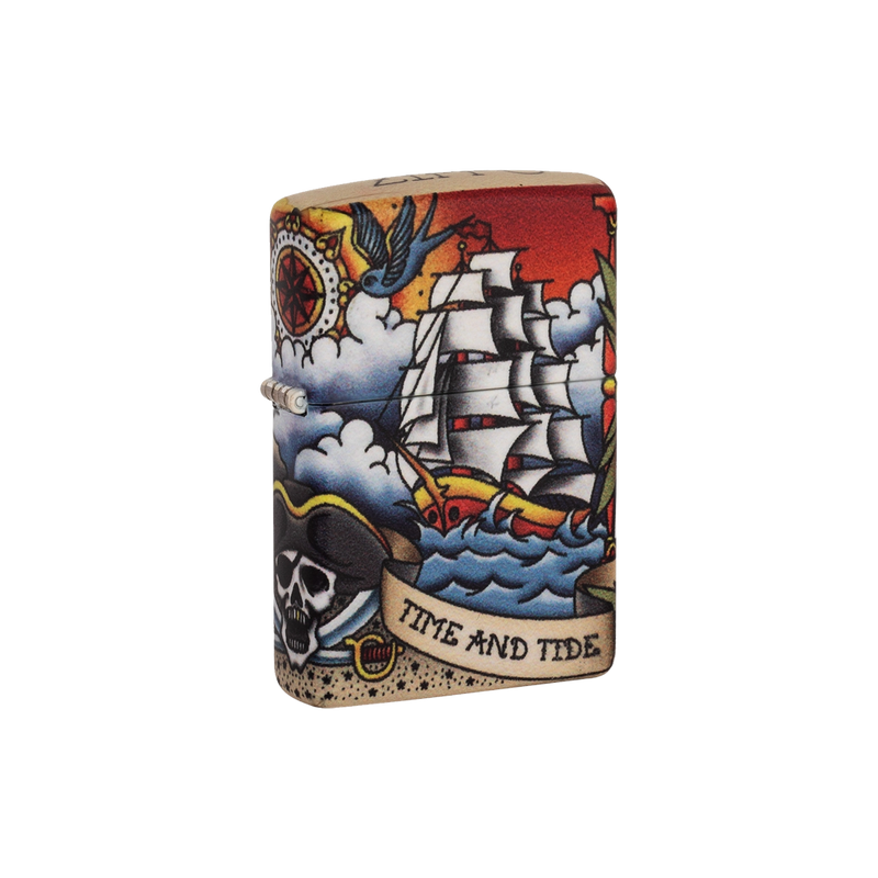 Zippo Lighter Nautical Tattoo Design Front