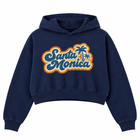 Santa Monica Cropped Hoodie - Navy
