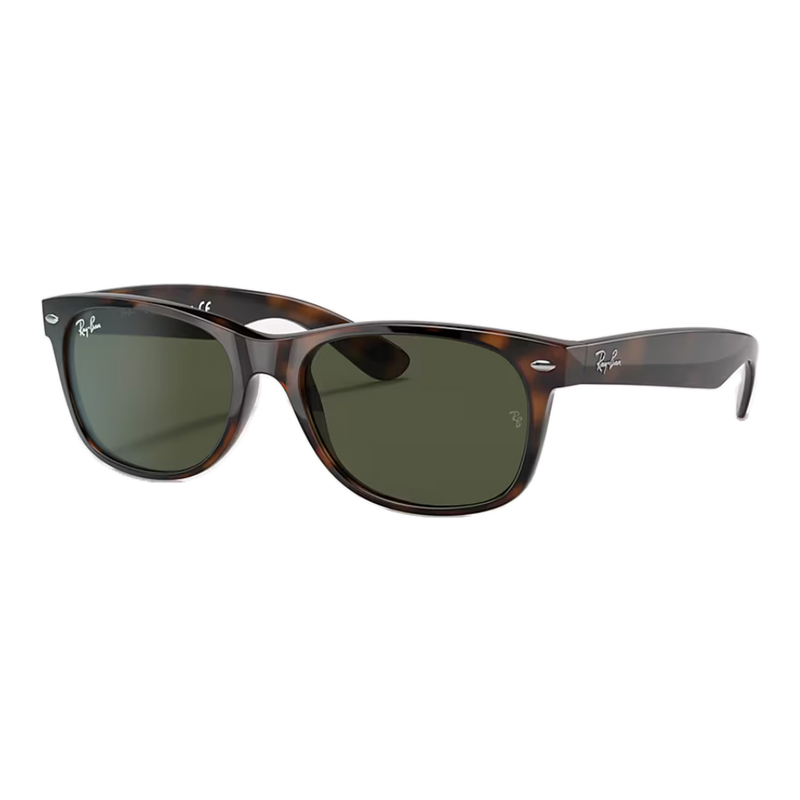 Ray-Ban New Wayfarer Classic Polished Tortoise, G-15 Green Lenses Side View