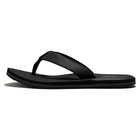Black sandal with a braided design on a white background