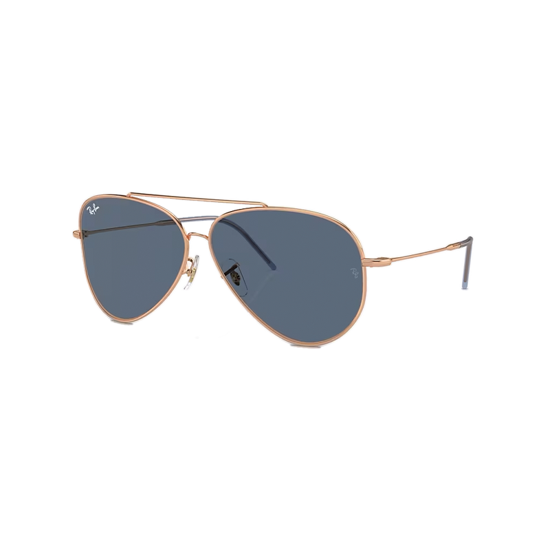 Ray-Ban Aviator Reverse Polished Rose Gold + Classic Blue
