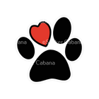 Sticker Cabana Heart Dog Paw