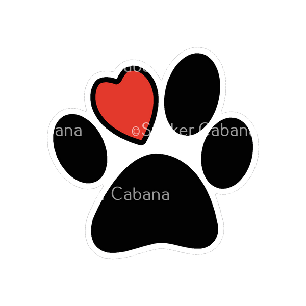 Sticker Cabana Heart Dog Paw