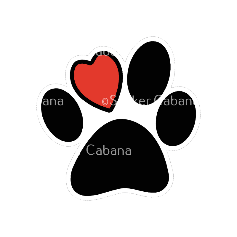 Sticker Cabana Heart Dog Paw