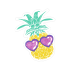 Sticker Cabana Pinapple with Purple Heart Sunglasses