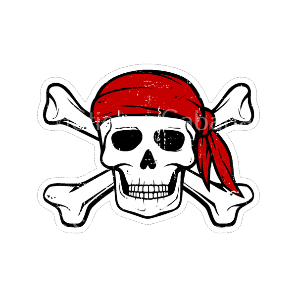 Sticker Cabana BS Pirate Skull Red Headband