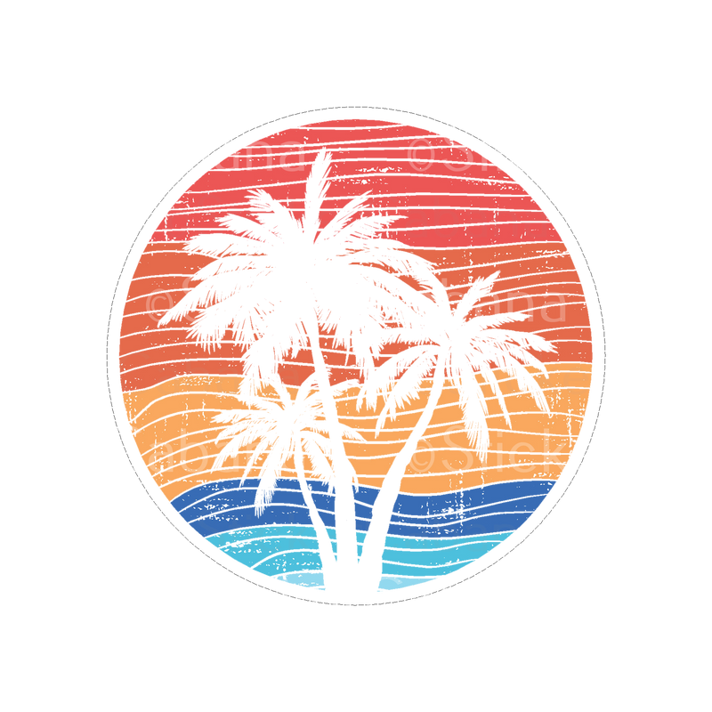 Sticker Cabana Palm Trees