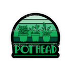 Sticker Cabana Pot Head Green