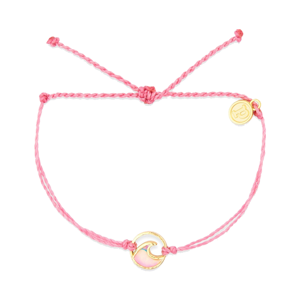 Pura Vida Ombre Wave Gold Charm Bracelet Petal Pink