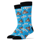 Poop! | Men's Cotton Crew Funny Socks: Blue
