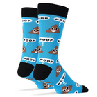 Poop! | Men's Cotton Crew Funny Socks: Blue (Back)