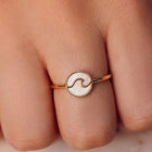 Model wearing Pura Vida Encinitas Gold Ring