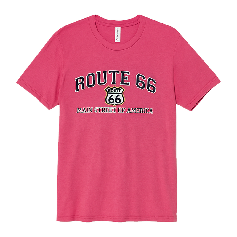 Route 66 Main St. of America IP Tee - Heather Fuchsia