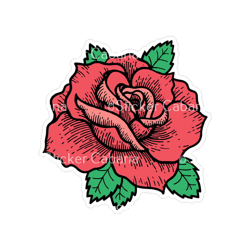 Sticker Cabana Rose Drawing