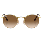 Ray-Ban Round Metal Polished Gold,  Brown Lenses Front