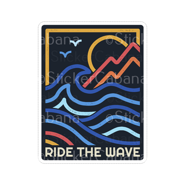 Sticker Cabana Ride The Wave Black Neon Stripes