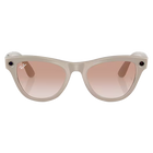 Ray-Ban Meta Skyler Shiny Chalky Gray, Cinnamon Pink Lenses Front