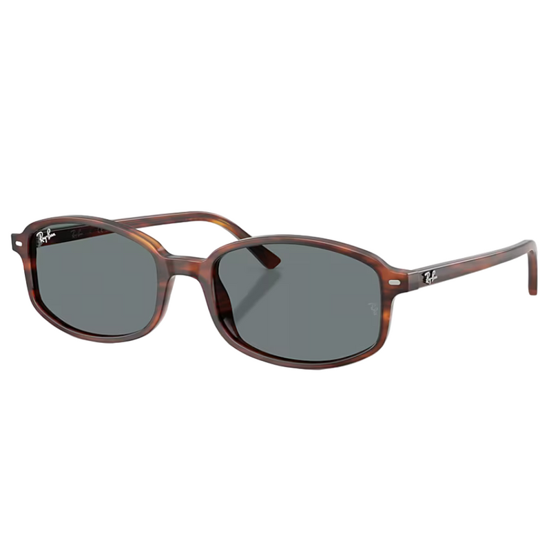 Ray-Ban SAM Polished Striped Havana, Blue Lenses back