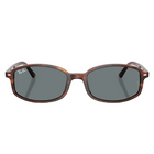 Ray-Ban SAM Polished Striped Havana, Blue Lenses Front