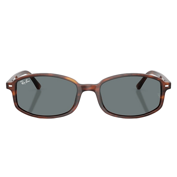 Ray-Ban SAM Polished Striped Havana, Blue Lenses Front