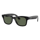 Ray-Ban Meta Wayfarer Shiny Black + Green Lenses Side