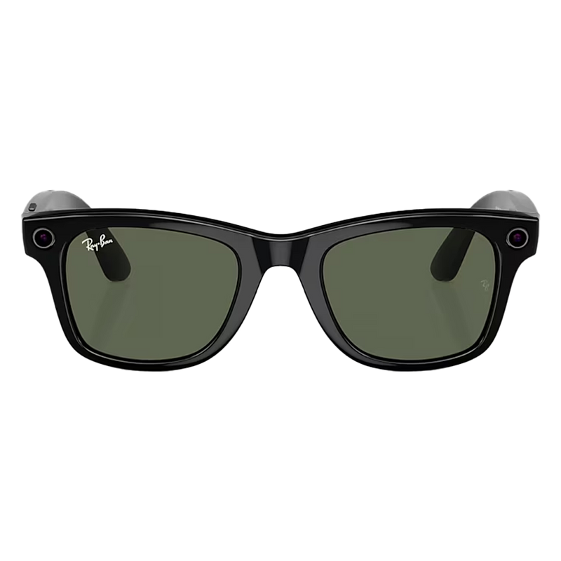 Ray-Ban Meta Wayfarer Shiny Black + Green Lenses Front