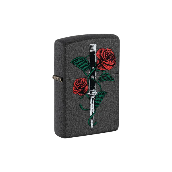 Zippo Lighter Rose Dagger Tattoo Design