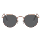 Ray-Ban Round Metal Polished Rose Gold, Dark Grey Lenses Front