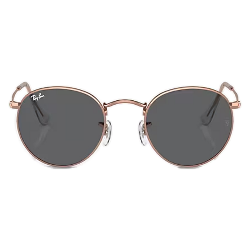 Ray-Ban Round Metal Polished Rose Gold, Dark Grey Lenses Front