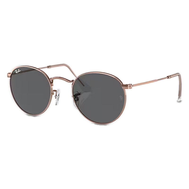 Ray-Ban Round Metal Polished Rose Gold, Dark Grey Lenses Side