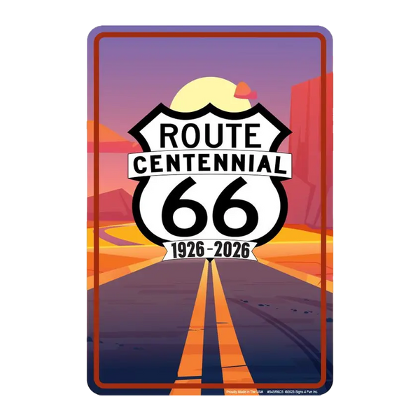 Route 66 Cent Road Sm. Parking Sign