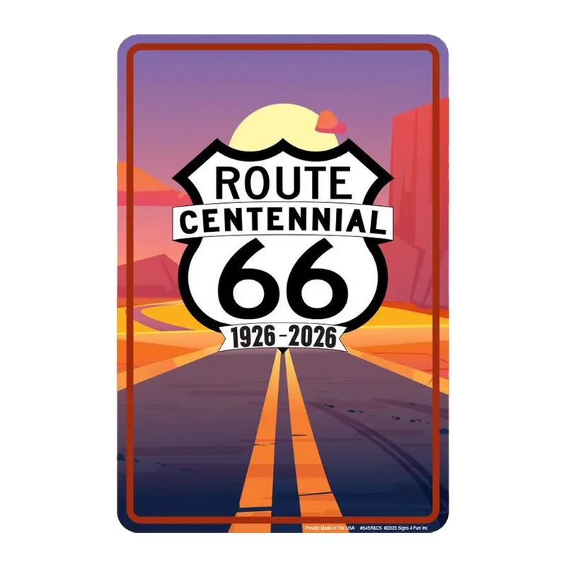 Route 66 Cent Road Sm. Parking Sign