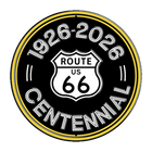 Route 66 Black and Gold Centennial Round Sign